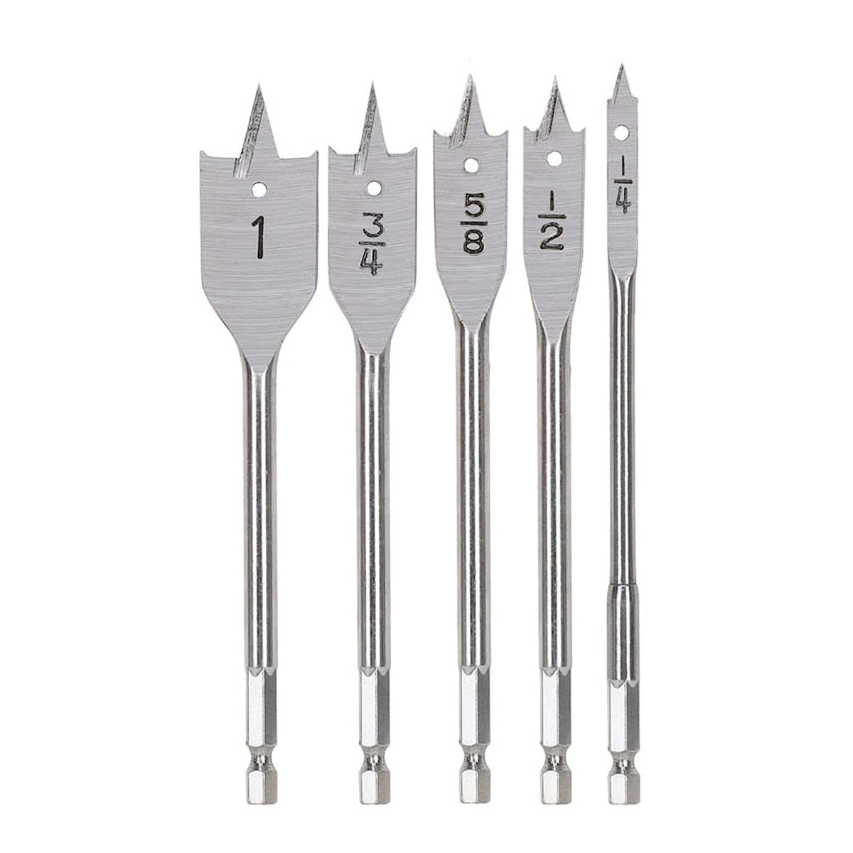 FASTPRO 5Piece Spade Drill Bit Set in SAE, Paddle Flat Bits for Woodw FASTPRO TOOLS