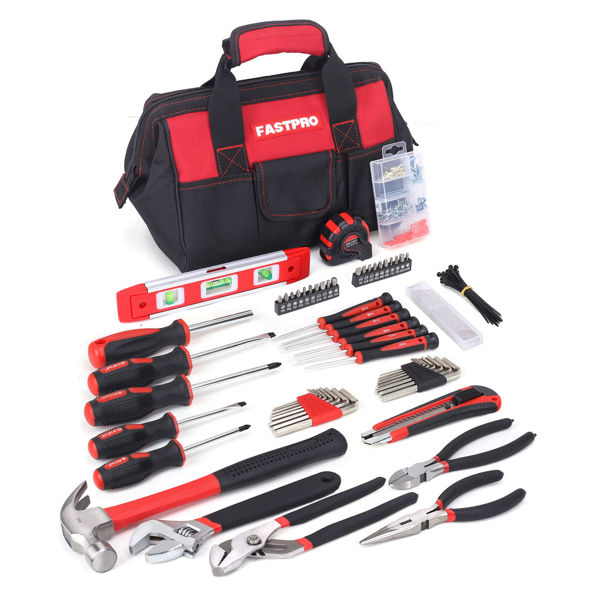FASTPRO 215-Piece Home Repairing Tool Set with 12-Inch Wide