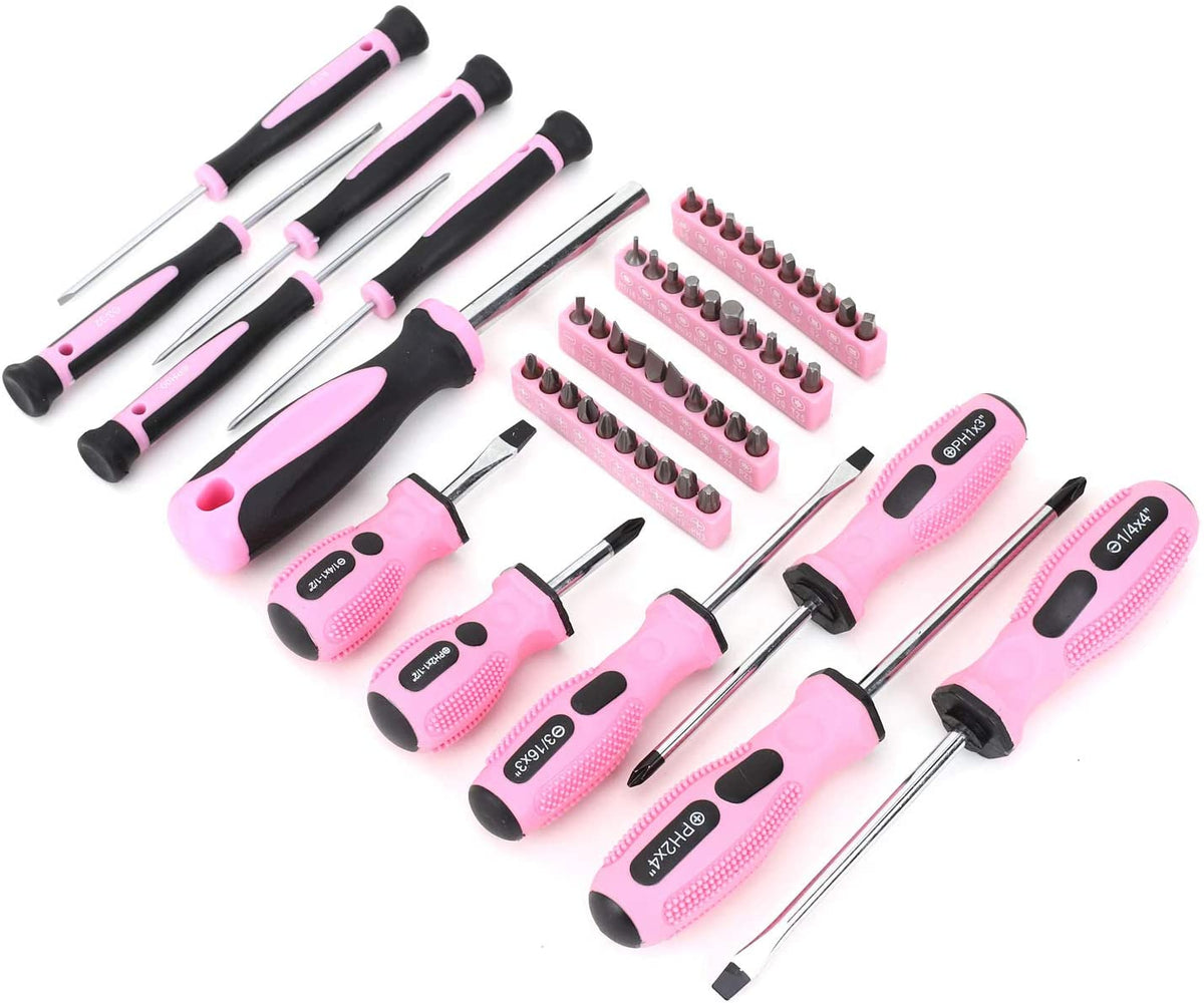 FASTPRO Pink Tool Set, 220-Piece Lady's Home Repairing Tool Kit