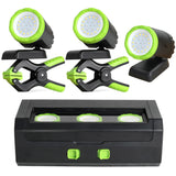 FASTPRO 3-Pack Rechargeable LED Work Lights, 360-Degree Adjustable Spotlights with Portable Case