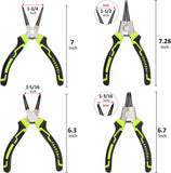 FASTPRO 4-Piece 7-inch Snap Ring Pliers Set, Internal/External Circlip Pliers Kit with Straight/Bent Jaw, Heavy Duty for Ring Remover Retaining