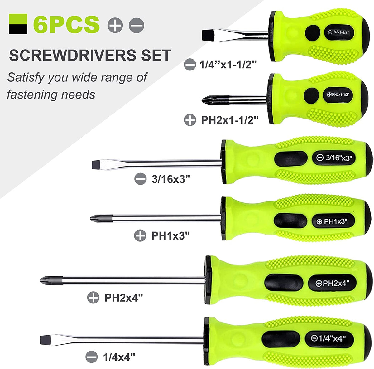 FASTPRO 21-Piece Magnetic Screwdrivers Set with Organizer Rack, Slotte ...