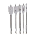 FASTPRO 5-Piece Spade Drill Bit Set in SAE, Paddle Flat Bits for Woodworking